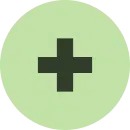 Green plus sign with a black cross in the center, representing the Aura Dental Clinic CDCP icon.