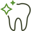 Tooth icon with a star, representing hygiene services at Aura Dental Clinic.