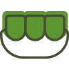 Green toothbrush icon representing Bruxism TMJ treatment at Aura Dental Clinic.