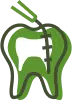 Tooth icon with a green background and toothbrush, representing Aura Dental Clinic's dental surgery services.