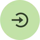 Green circle with a left-pointing arrow, representing direct billing for Aura Dental Clinic.