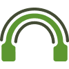 Green and black icon featuring a rainbow, representing Invisalign at Aura Dental Clinic.